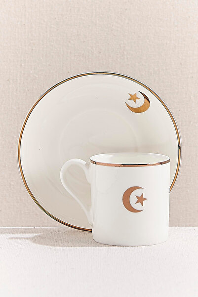 Paşabahçe Crescent and Star Porcelain Cup Set of 2