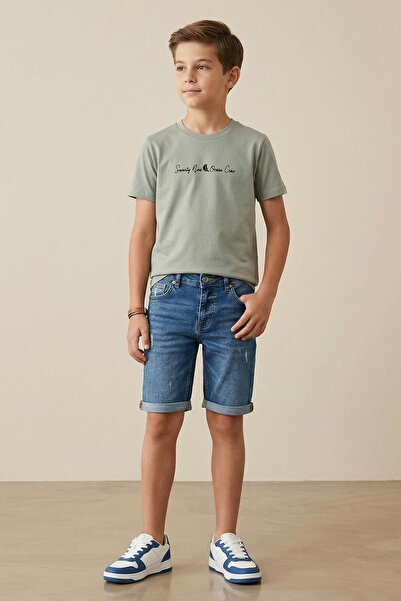Mutlu Kids Boy's Back Printed Short Sleeve T-Shirt