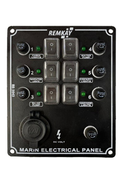 REMKAY Tekne & Karavan 6lı Çakmaklı Switch Sigorta Paneli
