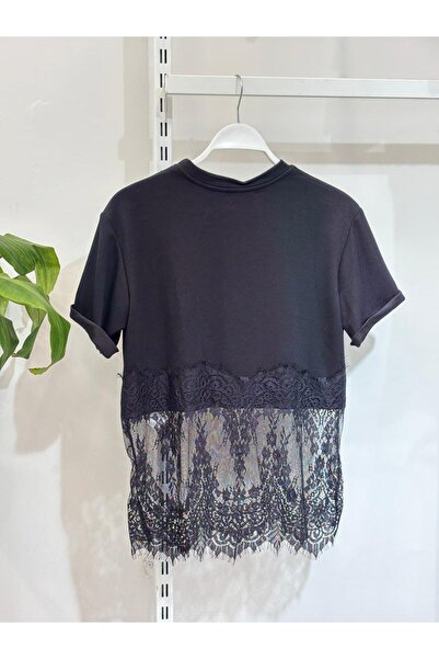 IŞILDA FASHION Μπλουζάκι με δαντελένια λεπτομέρεια Işılda