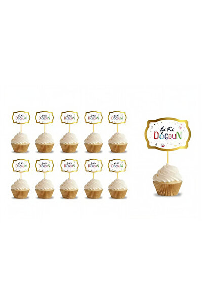 DEHAPARTY Toothpick Happy Birthday Colorful 10 Pieces Birthday Decoration Par...