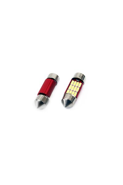 AMIO Set de becuri LED auto compatibile CANBUS, C5W 12 SMD 31mm Alb 12/24V, p...