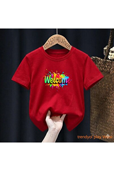 playwear Welcome Τυπωμένο 100% παιδικό unisex μπλουζάκι 5 6 -7 8-9 10 -11 12 ...