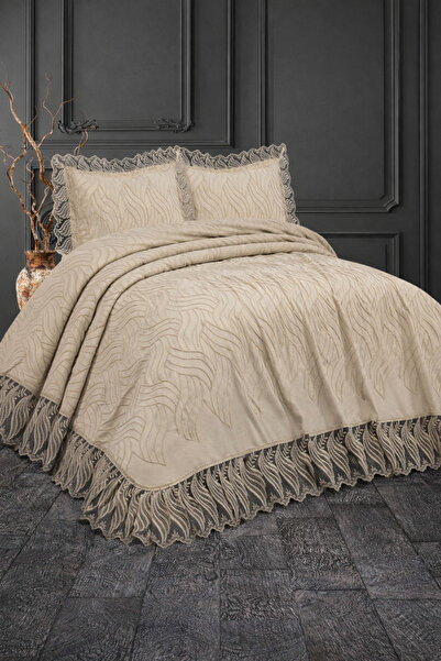 Hig Store Bonita French Guipure Dowry Σετ Κάλυμμα Κρεβατιού Διπλό Μεγάλο Σετ ...