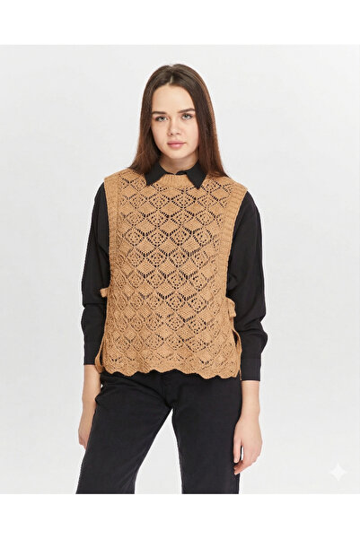 MA ananas Μάλλινο γιλέκο - Μπεζ - Κανονική εφαρμογή