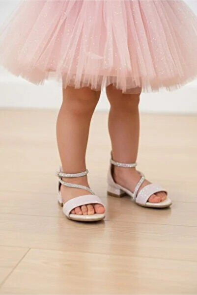 altın moda shoes Baby Girl Stone-Festonated Dress Shoes