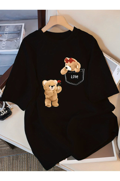 AYI Baskılı Oversize Kadın/Erkek Unisex Beyaz Tshirt