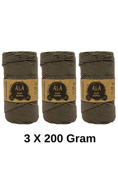 aladepo 3 Adet Slim Supra İp 200 Gram Mumlu İp 3x200 Gram (Toplam 600 Gram)