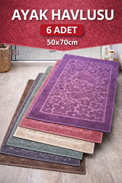 Maya Concept Store Ayak Havlusu 6 Adet Banyo Ayak Paspası 50x70 havlu paspas ...