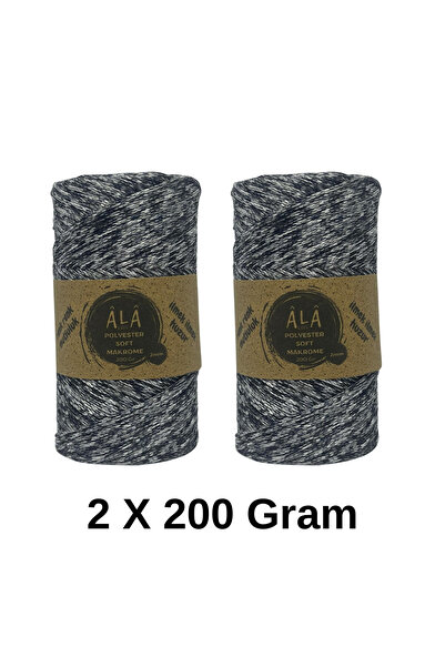 aladepo 2 Adet Polyester Soft Makrome Beyaz No:4-2mm 2x200 Gram (Toplam 400 G...