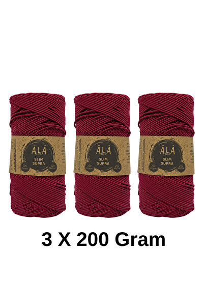 aladepo 3 Adet Slim Supra İp 200 Gram Mumlu İp 3x200 Gram (Toplam 600 Gram)