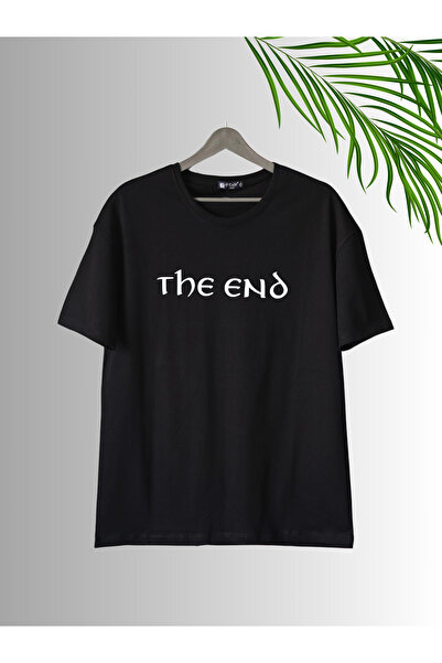 dafri THE END Τυπωμένο βαμβακερό μπλουζάκι υψηλής ποιότητας με λαιμόκοψη σε σ...