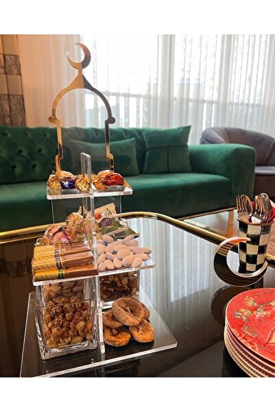 AKRILION Ακρυλική βάση παρουσίασης 3 επιπέδων - Δοχείο για ξηρούς καρπούς, σο...