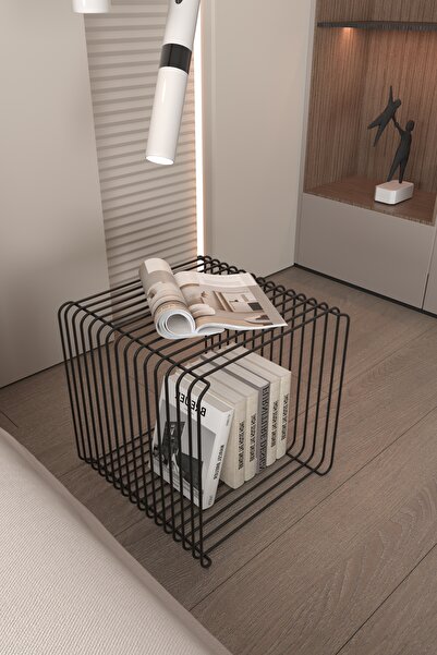 boz concept home Miami Minimalist Metal Tel Kare Yan Sehpa Modern Küp Yan Seh...