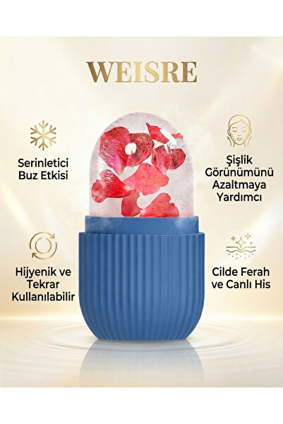 Weisre Buz Roller Yüz Masaj Aleti Silikon Ice Roller Soğuk Terapi Şişlik Gide...