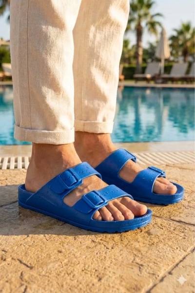 GEZER Two Buckle Adjustable Men's Slippers Suitable for Wet Floor