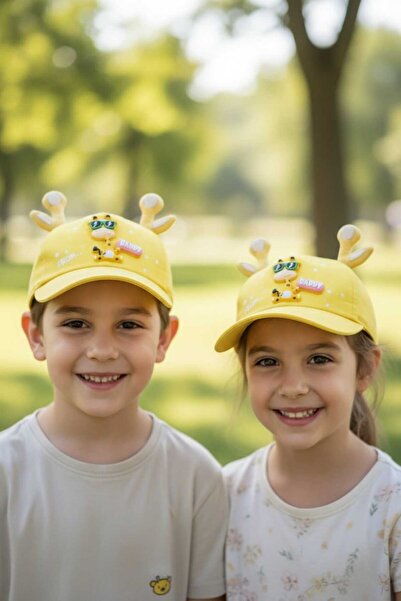 Aware Time 3-6 Yaş Unisex Bebek & Çocuk Aksesuarlı Yazlık Kep Şapka