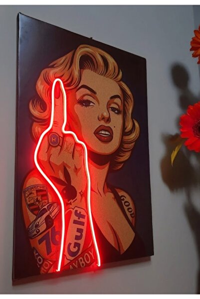 Eker Reklam Ajansı Neon Ledli Pop Art Asi Kadın | Modern Vinil Tablo