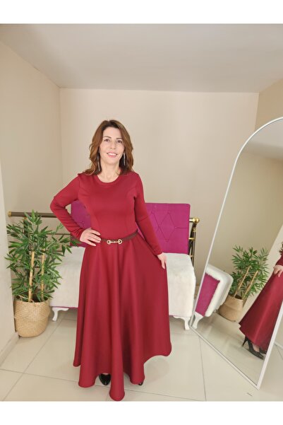 Butik Belden Oturtmalı Kloş Elbise