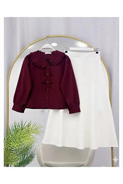 modasindoma ΣΕΤ ΠΟΥΚΑΜΙΣΟΥ ΜΕ ΓΙΑΚΑ ΣΑΛΦΙΕΡΑ ΚΑΙ ΦΟΥΣΤΑ ΜΕ ΛΕΠΤΟΜΕΡΕΙΕΣ ΦΙΟΝΤ...