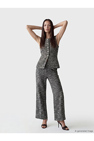 LC Waikiki Rmz Gi̇yi̇m Farkiyla Women's Embroidered Trousers with Waist Cord