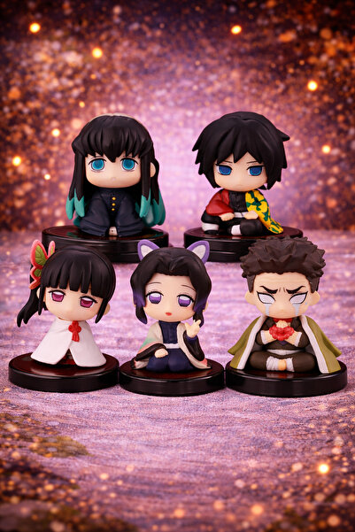 Wonderful Life Anime Karakter Demon Slayer Figür Seti 5’li 4-5 Cm Kimetsu No ...