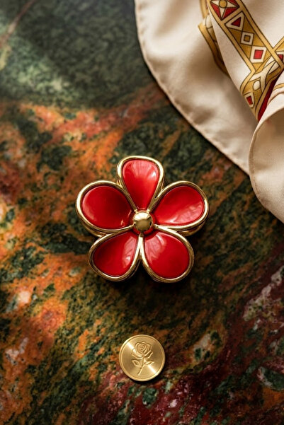 monalisatoka Lüks Seri 9 cm Daisy Papatya Mandal Toka - Gold Varaklı Tasarım