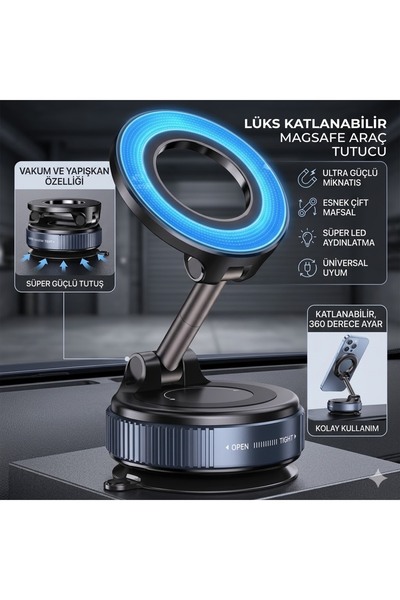 SİVOR Nissan Juke 360 Dönebilen Araç Telefon Tutucu Vakumlu Magsafe Destekli ...