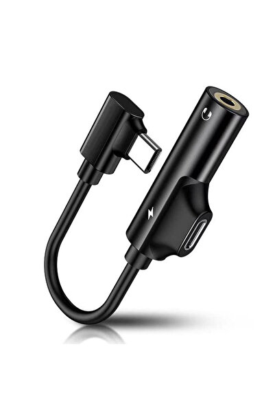 BK Teknoloji Type-C Android Uyumlu 3.5mm Kulaklık + Şarj Çoklayıcı Adaptör (S...