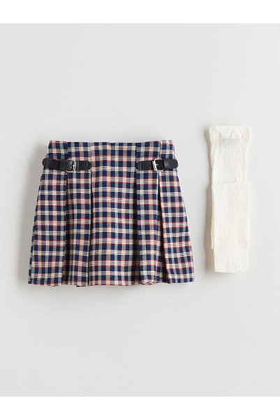 LC Waikiki Rmz Gi̇yi̇m Farkiyla Girls' Shorts Skirt with Waist Cord and Panty...