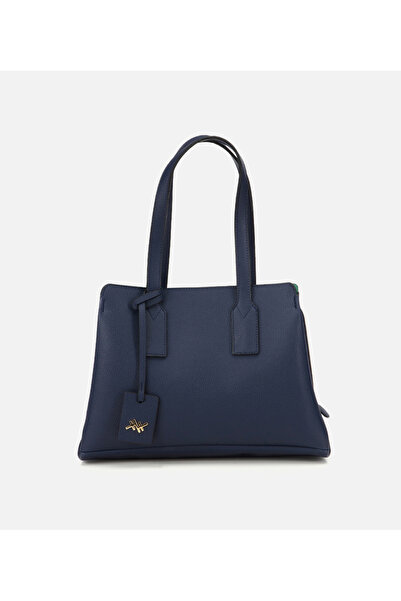 Hotiç Γυναικεία τσάντα ώμου σε μπλε ναυτικό χρώμα με απαλή υφή