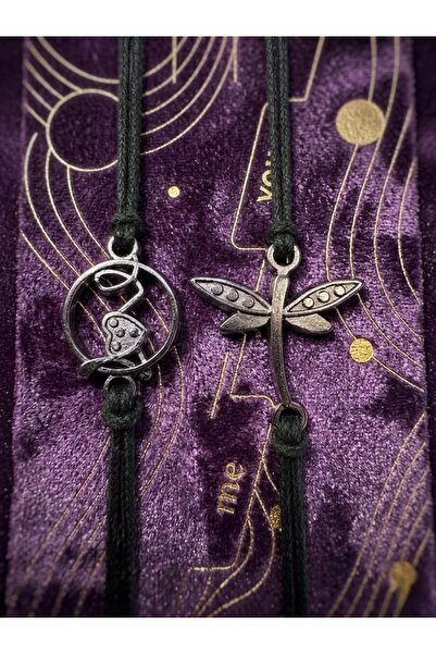 Meneva Aksesuar Dragonfly & Love Knot Themed Special Design Adjustable Couple...