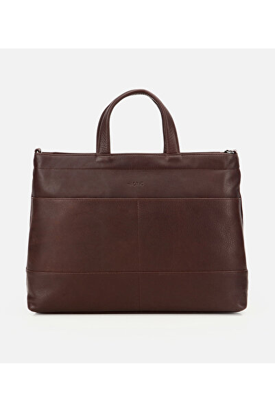 Hotiç Ανδρικός δερμάτινος χαρτοφύλακας σε καφέ χρώμα με απαλή υφή