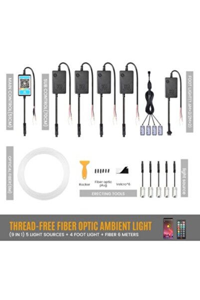 Xenon Bright 9-σε-1 Ασύρματο Κιτ Φωτισμού Περιβάλλοντος για Ταμπλό, Πόρτες κα...