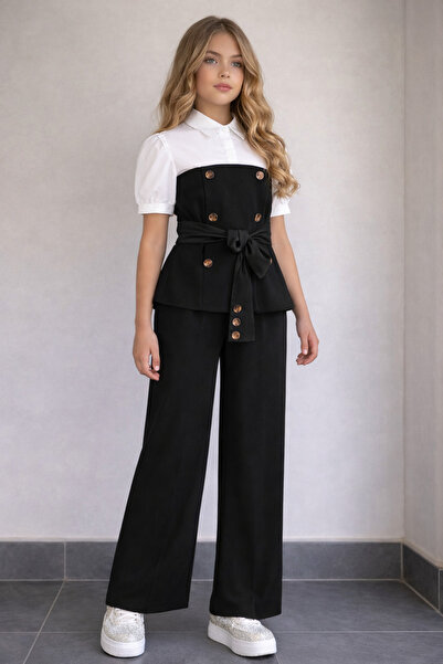 KOKOŞ BEBEK Κοστούμι για κορίτσια με λεπτομέρεια κουμπιού και διπλή υφασμάτιν...