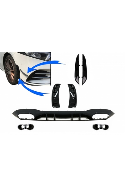 tuningset Πίσω διαχύτης με μπροστινά πλευρικά αεραγωγά και πτερύγια, κατάλληλ...