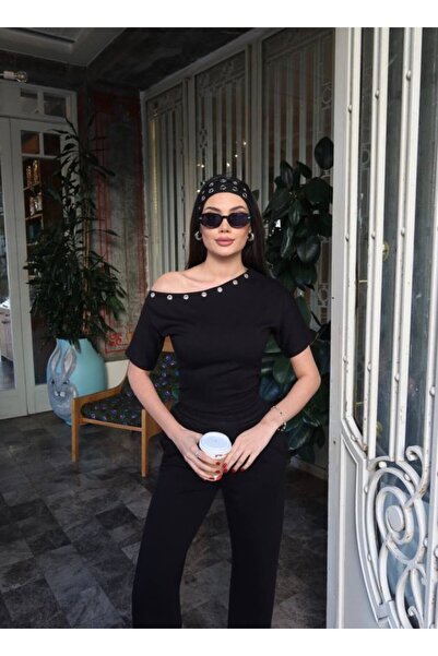 Feylace طقم نسائي منخفض الكتفين بتصميم عين الطائر