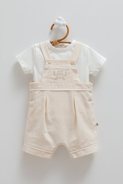 Caramell New Linen Salopet for 0-12 Months - Beige