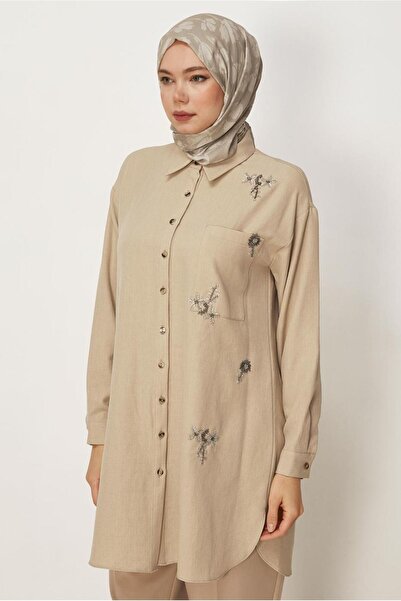 Alvina Λιτό καφτάνι - Μπεζ - Κανονική εφαρμογή