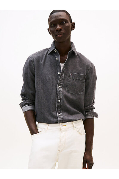 Tommy Hilfiger erkek denim gömlek