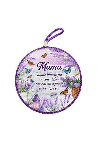 OEM Slate Pot Stand with Lavender and Butterflies Design, 17 cm