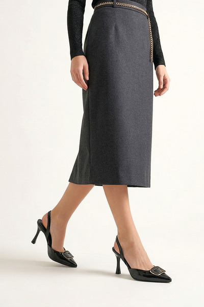 Gökhan Talay Terya Εύκαμπτη Αντιολισθητική Σόλα Μαύρο Λουστρίνι Μεσαίο Τακούν...