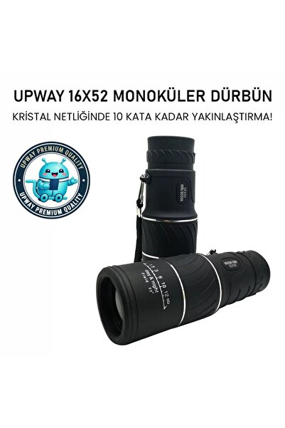 UpWay 16x52 Monoküler Dürbün - HD K9 Optik Cam Lens - 10X Yakınlaştırma
