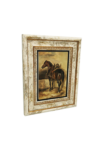 Sadrazam Ζωγραφική με λάδι με θέμα το άλογο στην αχυρώνα, Εκτυπωμένος πίνακας...