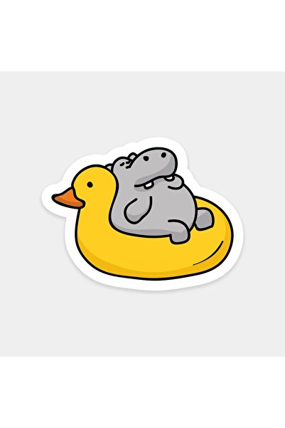 The Sticker Story. ملصق الحصان النهري والبط المحبوب للراحة