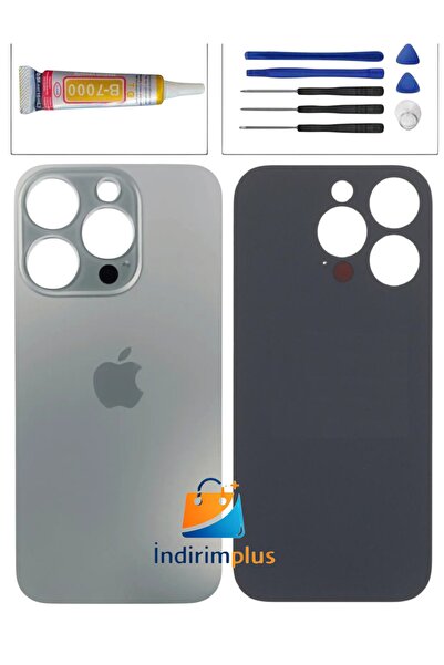indirimplus iPhone 16 Pro Max Arka Pil Kapağı Arka Kapak Cam Ürün NATURAL TİT...