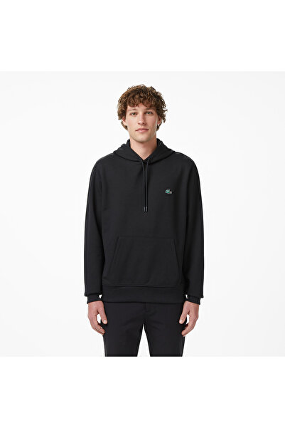 Lacoste Erkek Classic Fit Kapüşonlu Siyah Sweatshirt