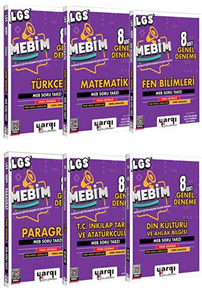 Yargı Yayınevi Yargı Ders Arkadaşım 8.Sınıf LGS MEBİM Tüm Dersler Deneme Seti...