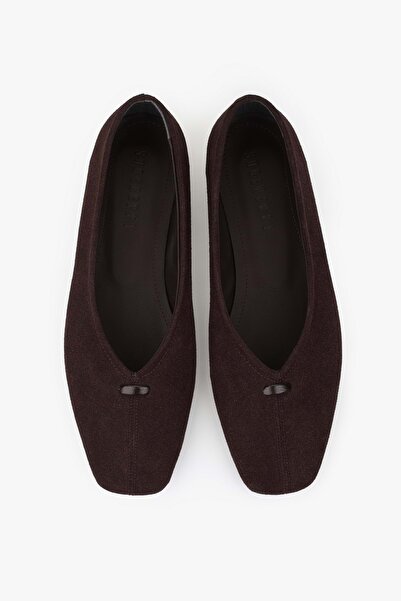 Shoeberry Γυναικείες μπαλαρίνες Levira Bitter Brown Suede