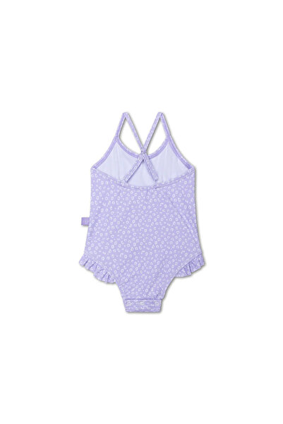 Swim Essentials Lila Leopar Çocuk Mayo – UV Koruma 10-12 Yaş